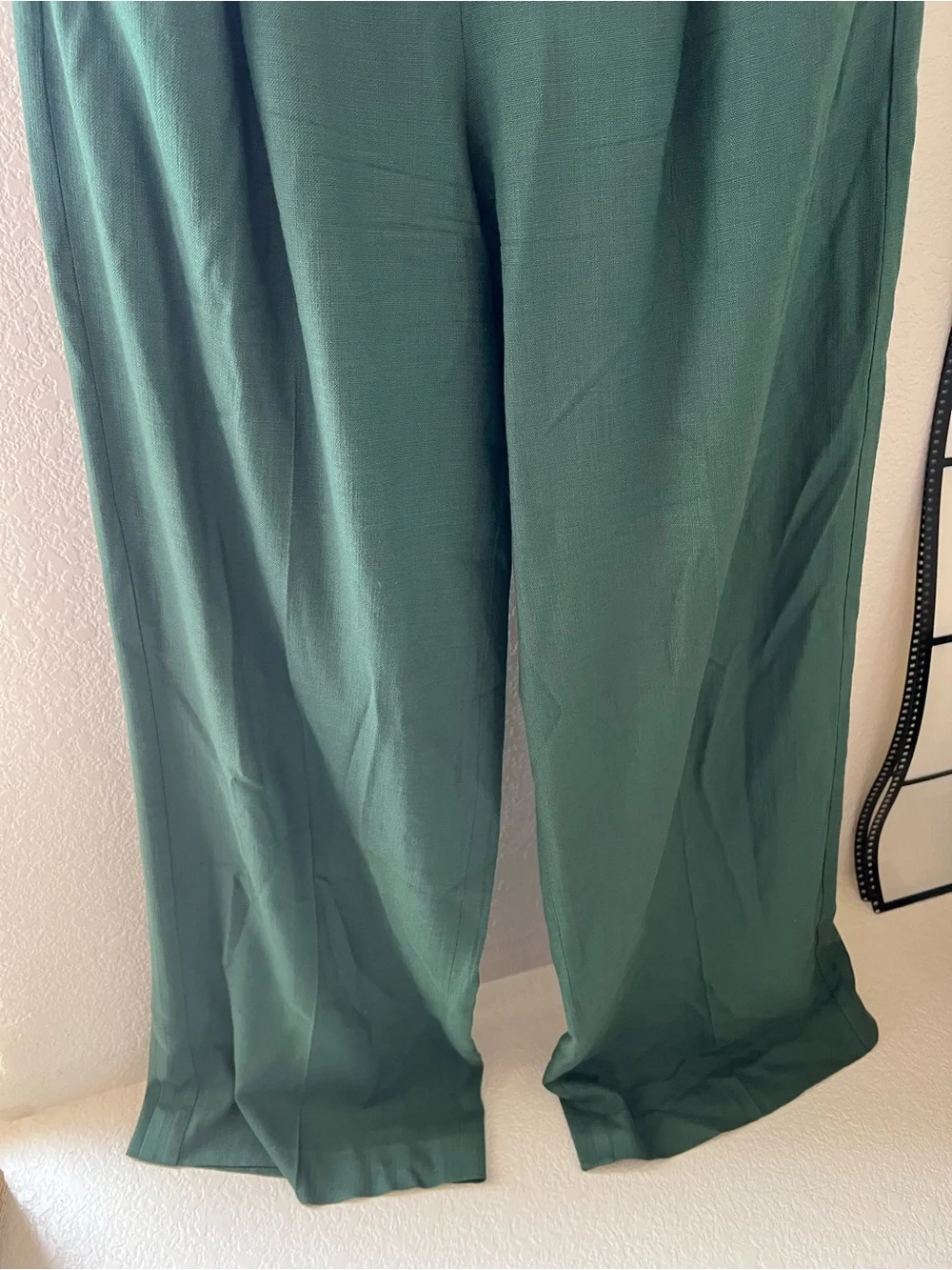 Veronica Beard Marbeau Wide-Leg High-Rise Pants in Forest